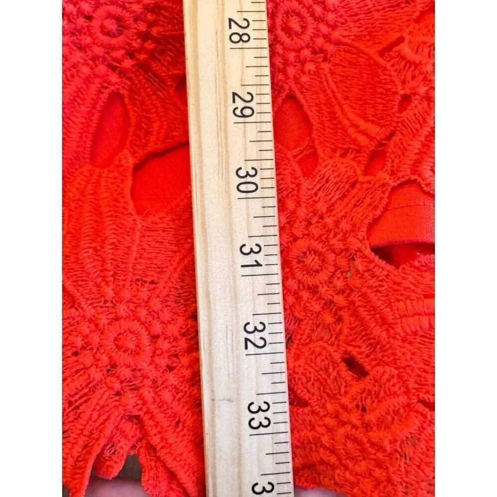 ASTR Red Lace Overlay Sleeveless Dress With Lined Interior Back Zipper Sz M EUC